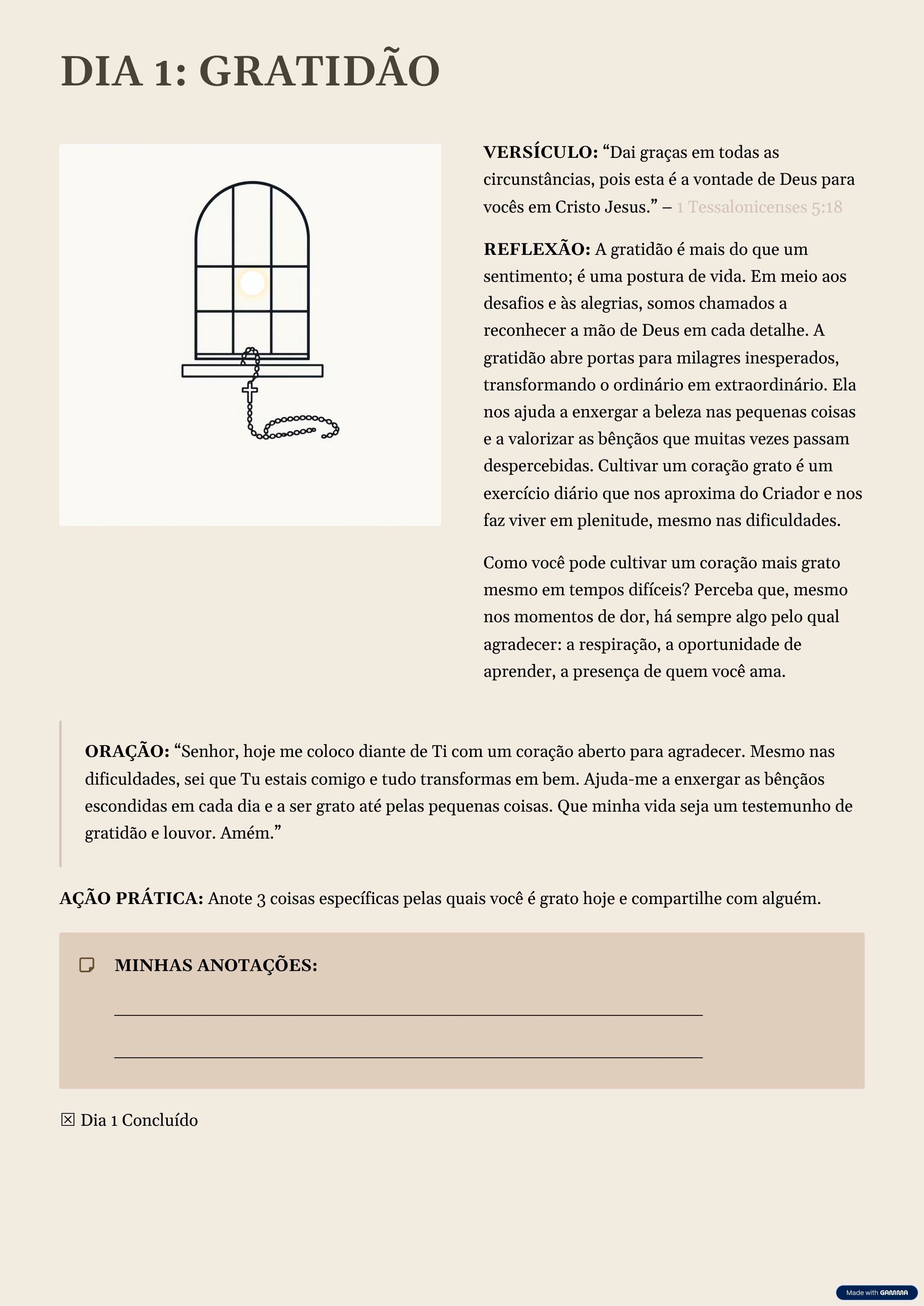 Página 1 do e-book Guia Diário de Oração